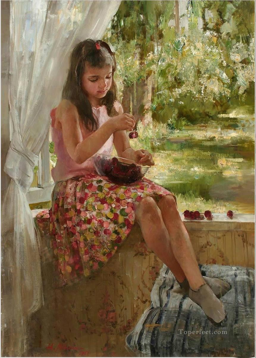 Pretty Little Girl NM Tajikistan 28 Impressionist Oil Paintings